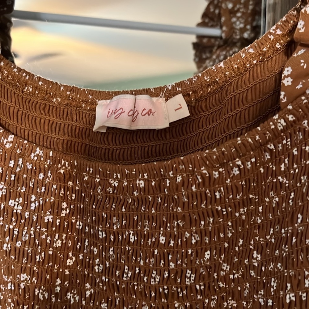 Brown and White Floral Ivy City Dress - Picture 3 of 3